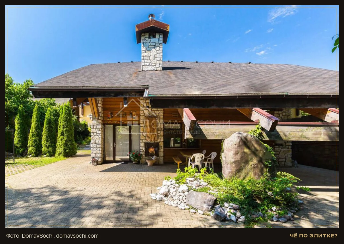 Двор шале с уличным камином